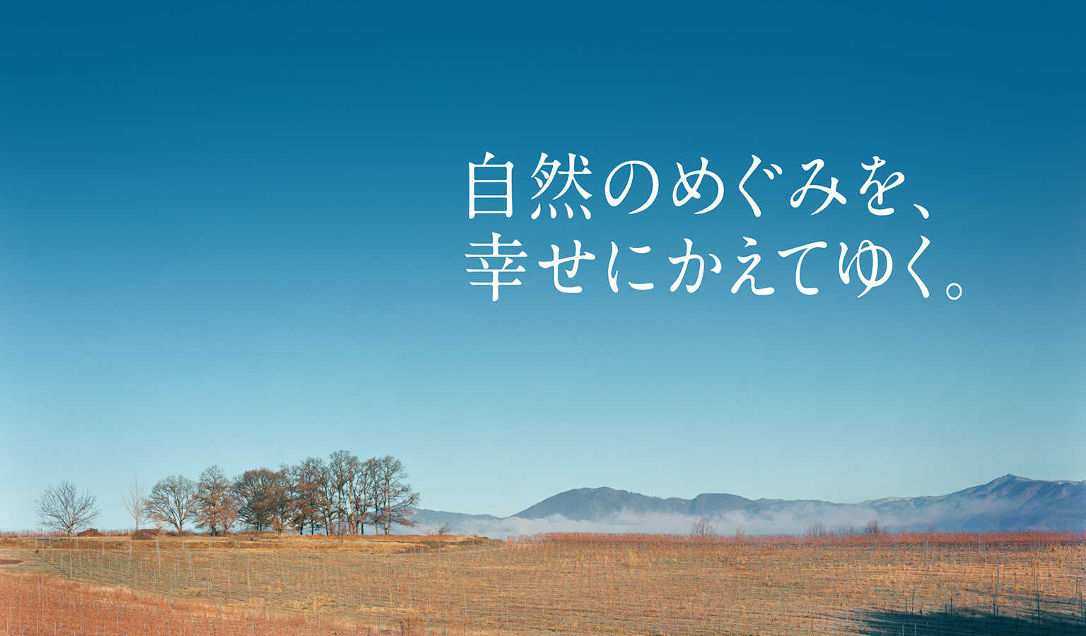 自然のめぐみを、幸せにかえてゆく。